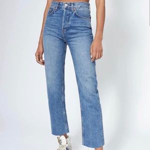 Re/Done High Rise Stove Pipe Jeans